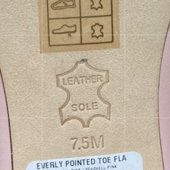 Tory Burch Everly Pointed Toe Leather Flats Pink - Picture 7 of 10